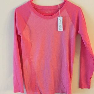 Pink long sleeved workout shirt